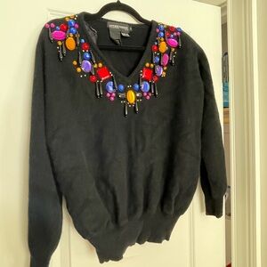 Spree Vintage embellished sweater (wool and rabbit hair) - size M